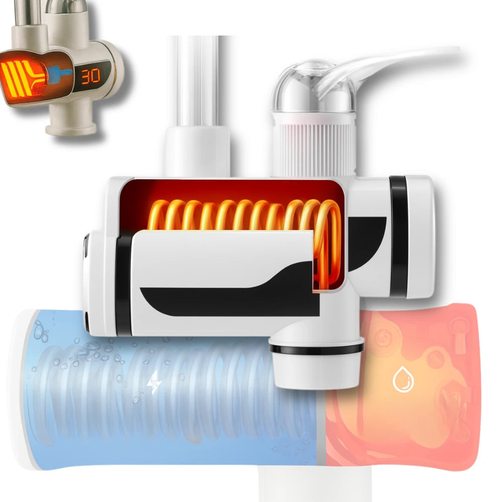 Robinet Chauffant Instantané Pro 3000W 360° – Affichage LED™